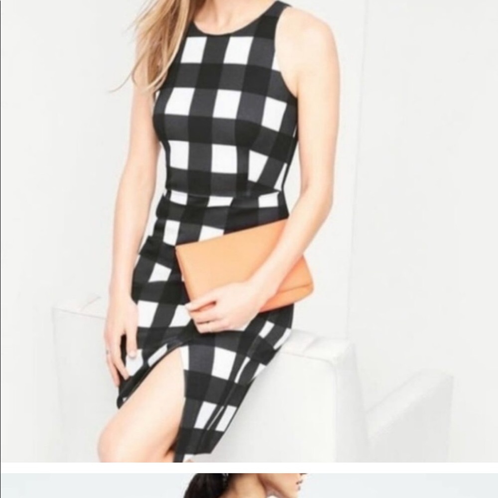 NWOT Banana Republic Buffalo Check Black Sheath Dress